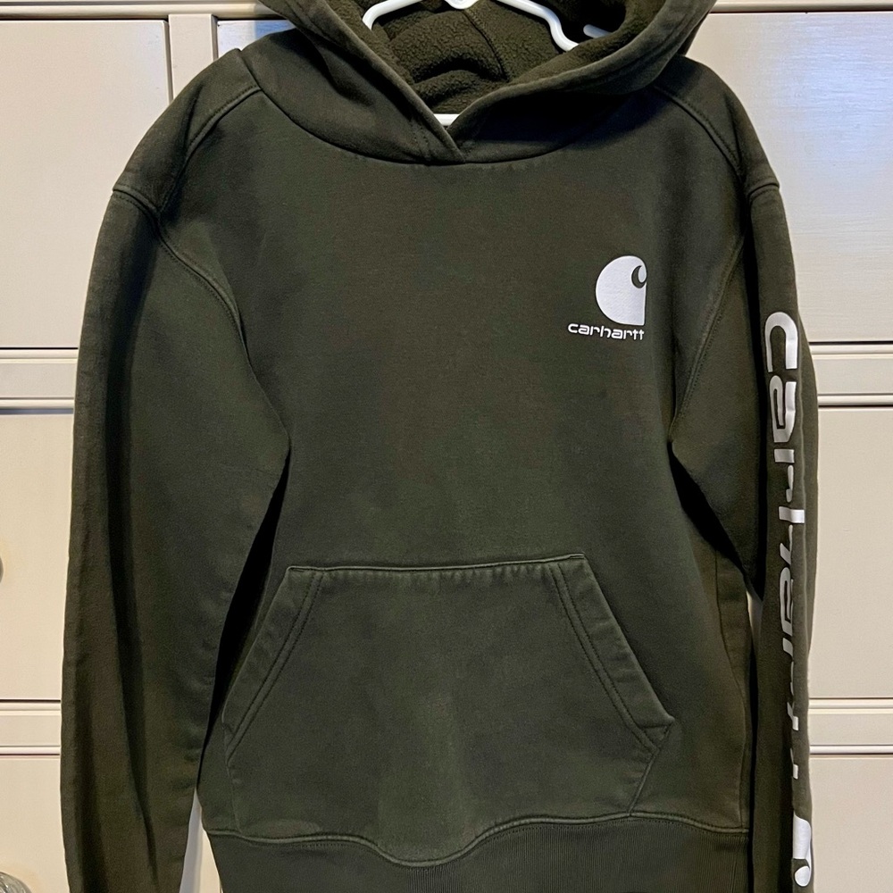 Carhartt Boys Dark Army Green Hoodie